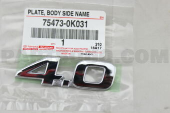 754730K031 PLATE, BACK DOOR NAME