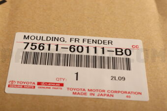 7561160111B0 Toyota MOULDING, FRONT FENDER, OUTSIDE FRONT RH