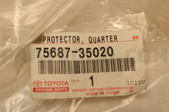 7568735020 Toyota PROTECTOR, QUARTER MOULDING, LOWER REAR RH