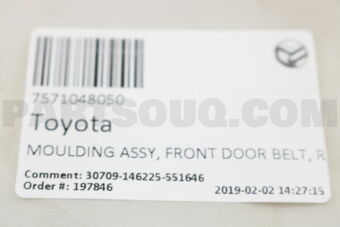 7571048050 MOULDING ASSY, FRONT DOOR BELT, RH