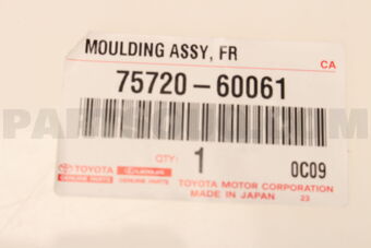 7572060061 MOULDING ASSY, FRONT DOOR BELT, LH