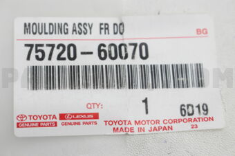 7572060070 MOULDING ASSY, FRONT DOOR BELT, LH