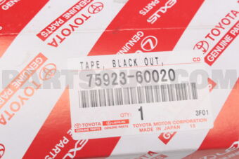 7592360020 Toyota TAPE, BLACK OUT, NO.2 RH