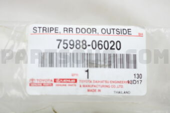7598806020 STRIPE, REAR DOOR, OUTSIDE LH