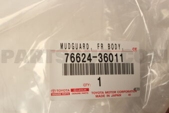 7662436011 Toyota MUDGUARD, FRONT BODY, REAR LH
