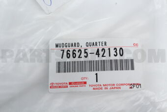 7662542130 MUDGUARD, QUARTER PANEL, REAR RH