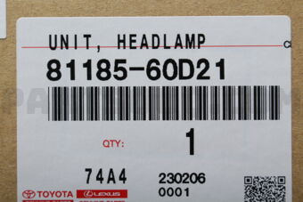 8118560D21 UNIT ASSY, HEADLAMP, LH
