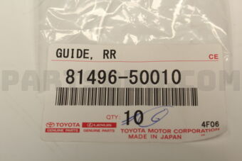 8149650010 Toyota GUIDE, REAR COMBINATION LAMP