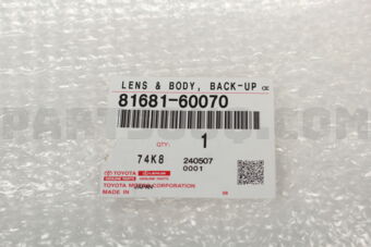 8168160070 Toyota LENS &amp; BODY, BACK-UP LAMP, LH