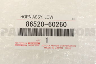 8652060260 Toyota HORN ASSY, LOW PITCHED