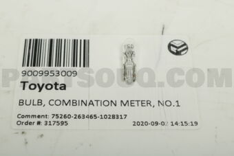 9009953009 BULB, COMBINATION METER, NO.1