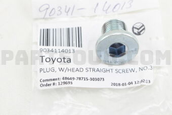 9034114013 PLUG, W/HEAD STRAIGHT SCREW, NO.3(