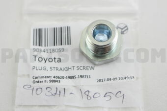 9034118059 PLUG(FOR TRANSAXLE REAR COVER)