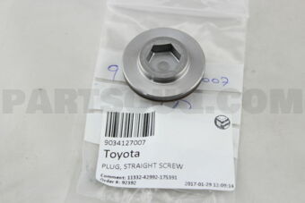 9034127007 PLUG, STRAIGHT SCREW(FOR TIMING GE
