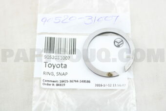 9052031007 RING, DRIVE SHAFT SNAP, RH/LH