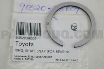 9052038009 RING, SHAFT SNAP (FOR BEARING)