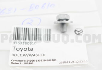 91631B0610 BOLT,W/WASHER