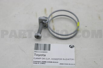 9611110430 CLAMP OR CLIP, HOSE(FOR RADIATOR I