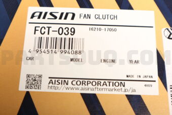 AISIN FCT039 FAN CLUTCH TO 1HDFTE 16210-17050 LAND CRUISER 199801-200708 AISIN
