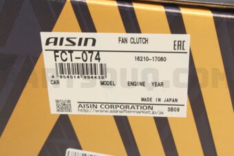 AISIN FCT074 FAN CLUTCH TO 16210-17080 COASTER 199907-200108 AISIN
