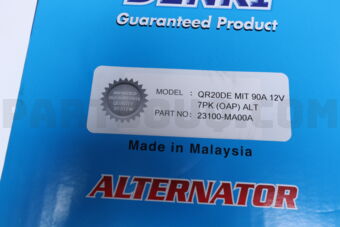 DENKI 23100MA00A ALTERNATOR, A3TG-5381,12V,9A,3PIN W, NISSAN