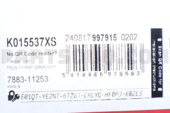 Gates K015537XS TIMING BELT KIT
