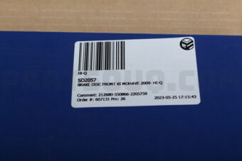 Hi-Q SD2057 BRAKE DISC FRONT KI MOHAVE 2009- HI-Q