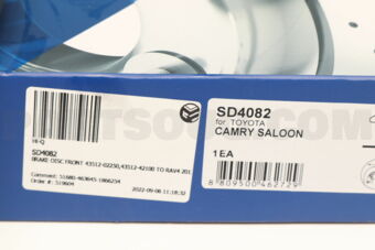 Hi-Q SD4082 BRAKE DISC FRONT 43512-02250,43512-42100 TO RAV4 201212-201510 HI-Q