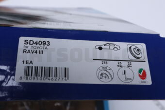 Hi-Q SD4093 BRAKE DISC ROTOR FRONT 43512-42040 TO RAV4 200511-201211 HI-Q