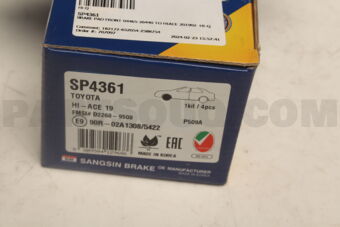 Hi-Q SP4361 BRAKE PAD FRONT 04465-26440 TO HIACE 201902- HI-Q