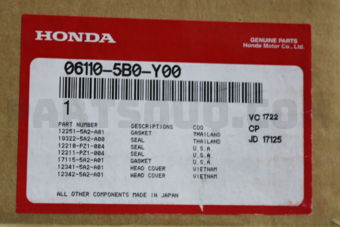 Honda 061105B0Y00 GASKET KIT,CYLN H
