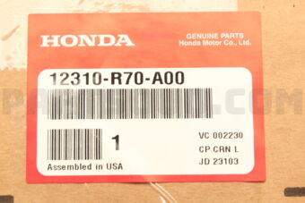 Honda 12310R70A00 COVER ASSY,CYLN H