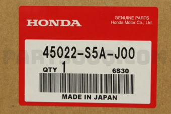 Honda 45022S5AJ00 SET,PAD FR
