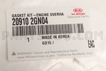 Hyundai / KIA 209102GN04 GASKET KIT-ENGINE OVERHAUL