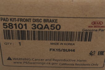 Hyundai / KIA 581013QA50 PAD KIT-FR DISC BRAKE