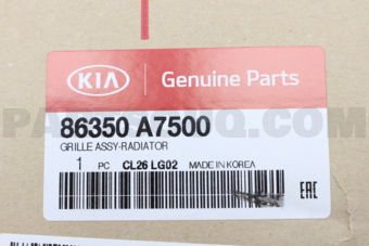 Hyundai / KIA 86350A7500 GRILLE ASSY-RADIATOR