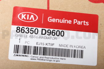 Hyundai / KIA 86350D9600 GRILLE ASSY-RADIATOR