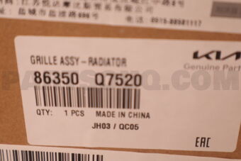 Hyundai / KIA 86350Q7520 GRILLEASSY-RADIATOR