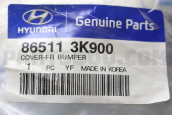 Hyundai / KIA 865113K900 COVER-FR BUMPER