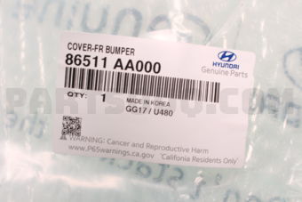 Hyundai / KIA 86511AA000 COVER-FR BUMPER