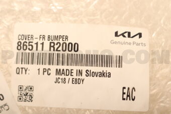Hyundai / KIA 86511R2000 COVER-FR BUMPER