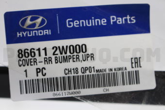 Hyundai / KIA 866112W000 COVER-RR BUMPER UPR
