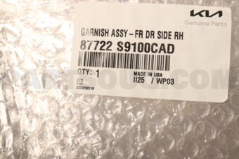 Hyundai / KIA 87722S9100CAD GARNISH ASSY-FR DR S