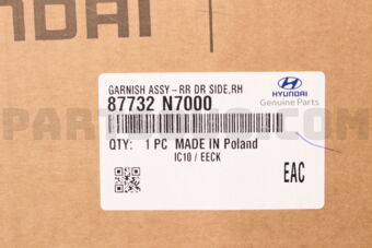 Hyundai / KIA 87732N7000 GARNISH ASSY-RR DR SIDE,RH