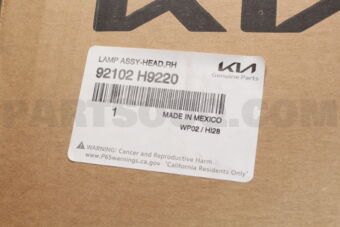 Hyundai / KIA 92102H9220 LAMP ASSY-HEAD,RH
