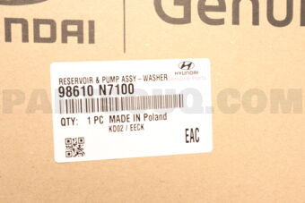 Hyundai / KIA 98610N7100 RESERVOIR & PUMP ASSY-WASHER