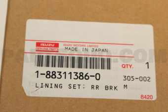 Isuzu 1883113860 LINING SET; RR
