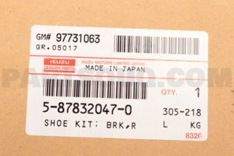 Isuzu 5878320470 SHOE KIT; BRK,R