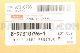 Isuzu 8973107961 PLATE ASM; PRESSURE,CLU