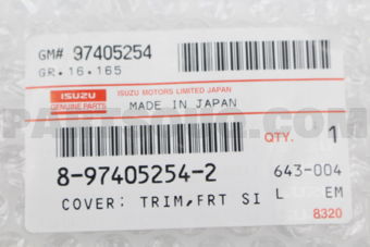 Isuzu 8974052542 COVER; TRIM,FRT